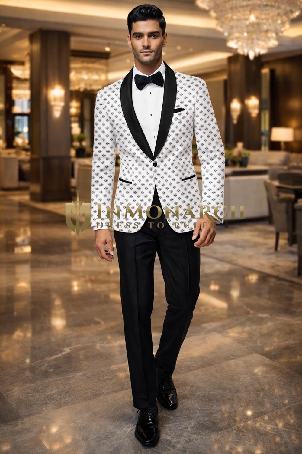 Blazer casual slim blanco boda playa