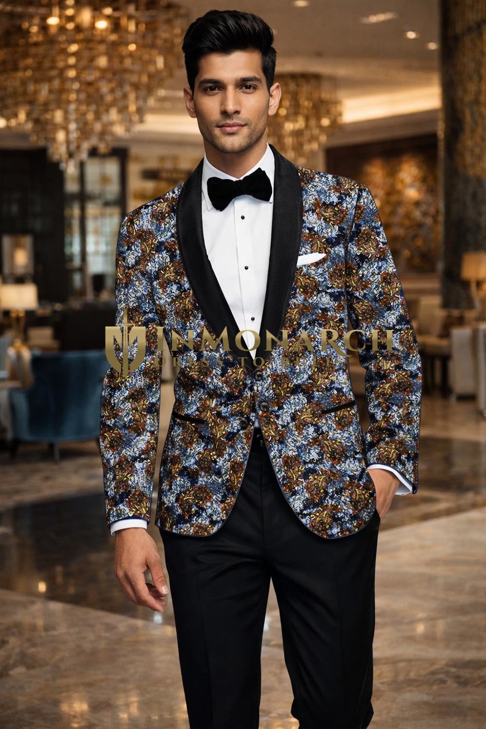 Mens Lavender Paisley 2 Piece Shawl Lapel Tuxedo Suit Party Wear