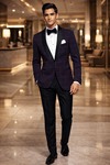 Hochzeitsblazer Karo Weinfarbe Slim Fit