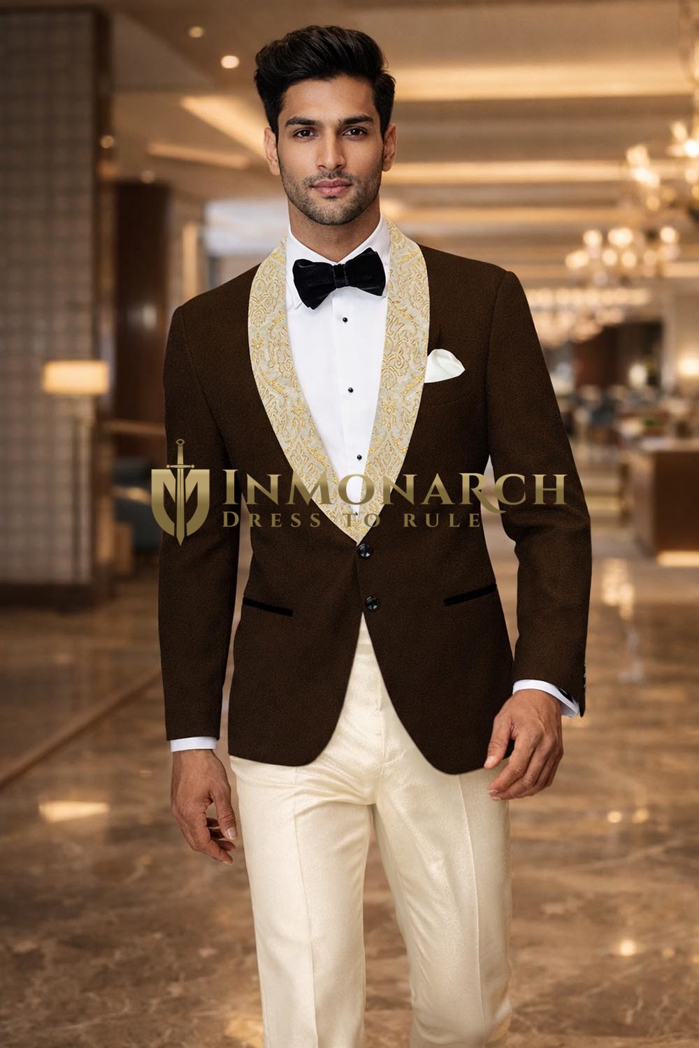 Mens Brown Velvet Sport Coat Jacket 