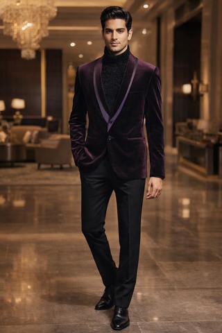 Blazer slim velours mulberry tendance