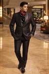 Mens Brown Tuxedo Suit Shawl Lapel Groom Wedding 4pc Cocktail Attire