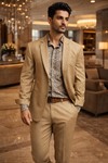 Costume homme 2 pièces beige laine