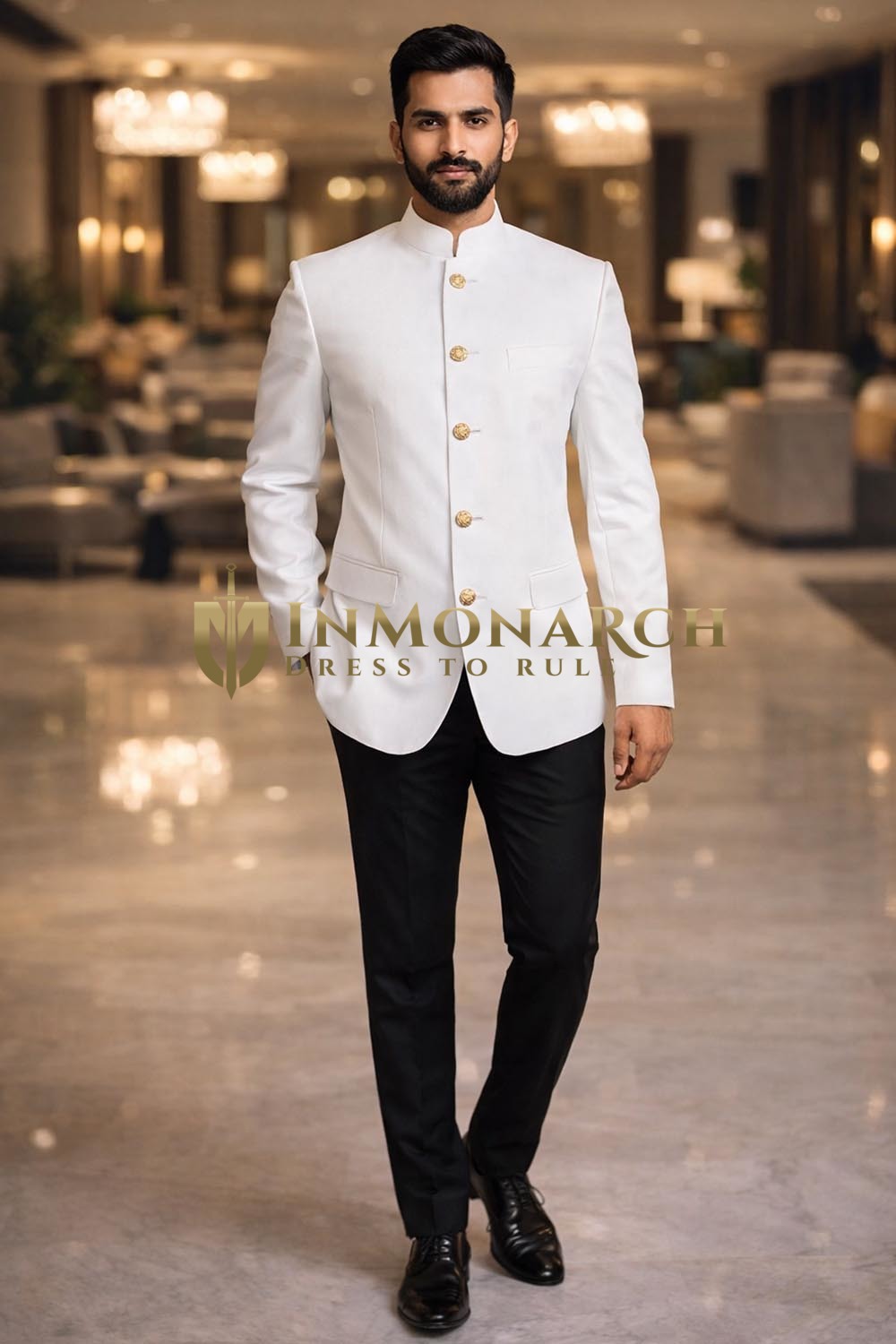 Traje Jodhpur fiesta cuello mandarín