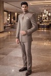 Traje Jodhpuri cobre con bordado