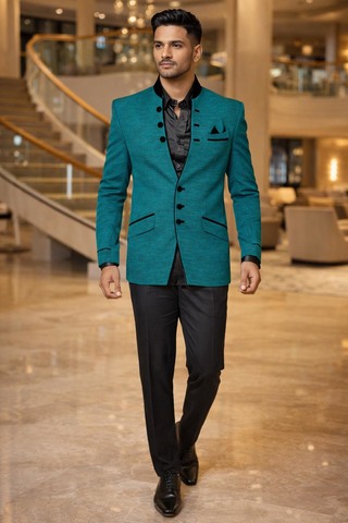 Costume designer Jodhpuri vert sarcelle