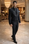Traje Jodhpuri boda negro elegante