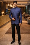 Traje safari azul acero hombre