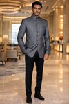 Traje Jodhpur gris cuello mao
