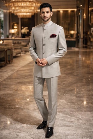 Traje Jodhpuri hombre lavanda elegante