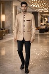 Traje Jodhpuri burdeos 8 botone