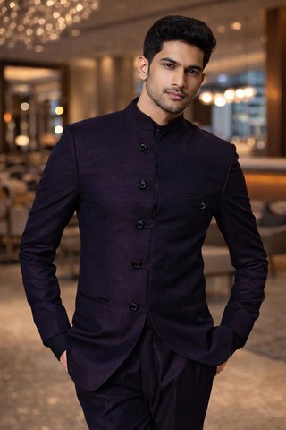 Traje Jodhpur diseño azul regencia