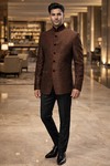 Traje Jodhpur terciopelo marrón hombre