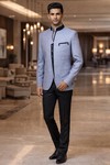 Costume Jodhpuri bleu ciel 3 boutons
