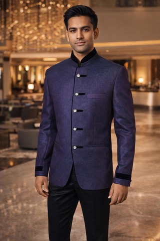 Schwarzer Jodhpuri Hochzeitsanzug Herren