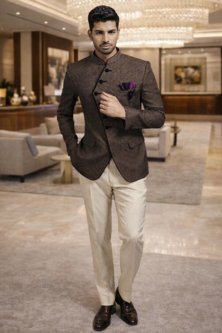 Angrakha Jodhpuri-Anzug Bronze Herren