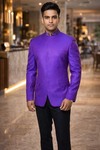  Costume Jodhpuri lin col imprimé