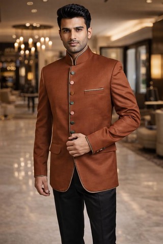 Jodhpuri Anzug Kupfer 8 Knöpfe