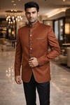 Costume Jodhpuri cuivre 8 boutons