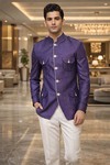 Traje Jodhpur safari azul cuadros