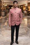 Costume jodhpuri safari prune homme