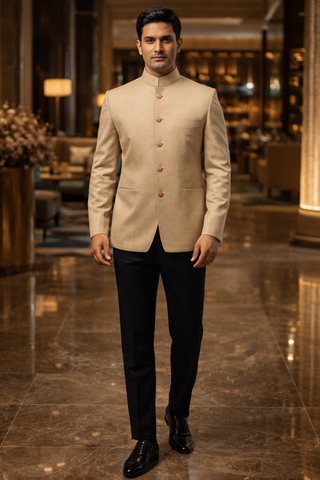 Traje jodhpuri beige fiesta hombre