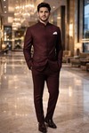 Jodhpur Anzug Herren Festlich Weinrot