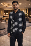 Mens Black Floral U Neck Vest Slim Fit Wedding Waistcoat Jacket