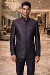 Mens Wine Color Nehru Jacket Suit for Weddings