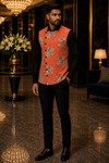 Chaleco angrakha óxido floral hombre