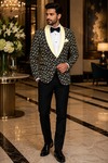 Blazer casual slim azul marino boda floral