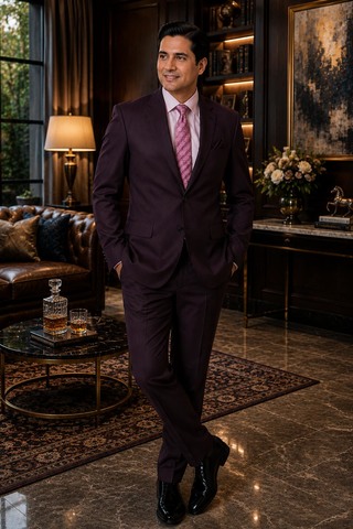 Mens Wine Shawl Lapel Tuxedo Suit 5 Pc Wedding Party Formal Wear