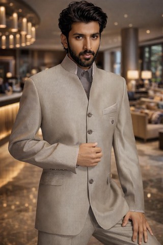 Costume Nehru homme olive design