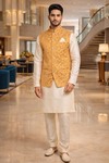 Gilet Nehru moutarde mariage homme