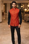 Gilet Nehru Homme Motifs Paisley