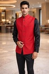 Gilet Nehru Rouge Homme Événement