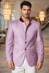 Designer Leinenanzug rosa Herren
