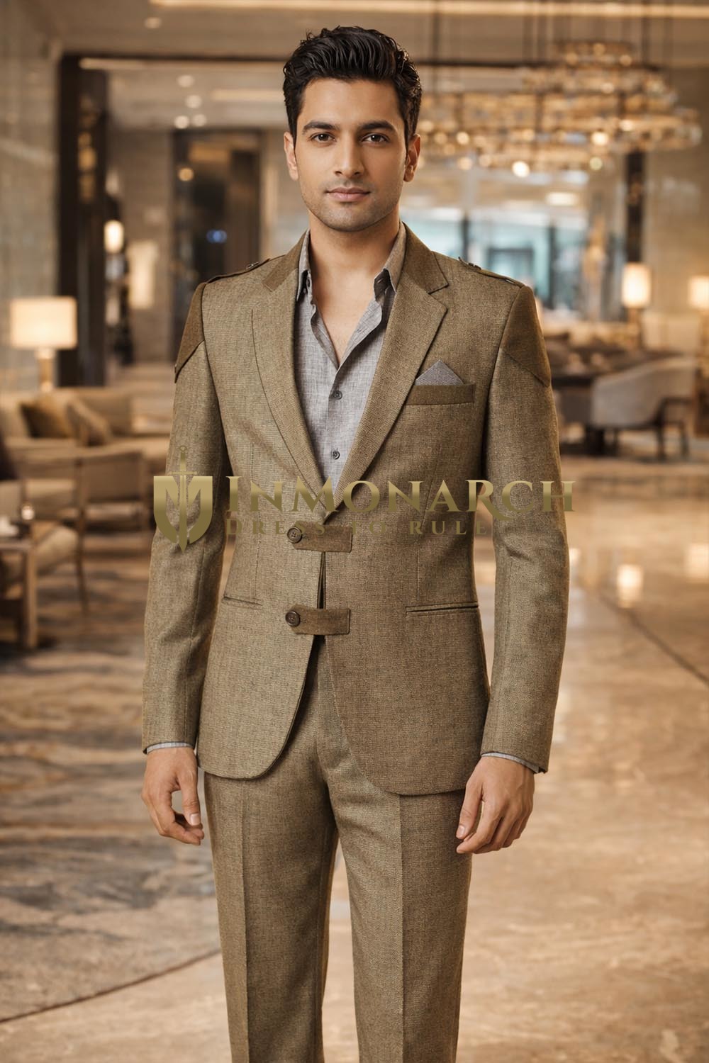 Mens Olive Linen 3 Piece Suit Designer Groom Wedding Outfit Wear