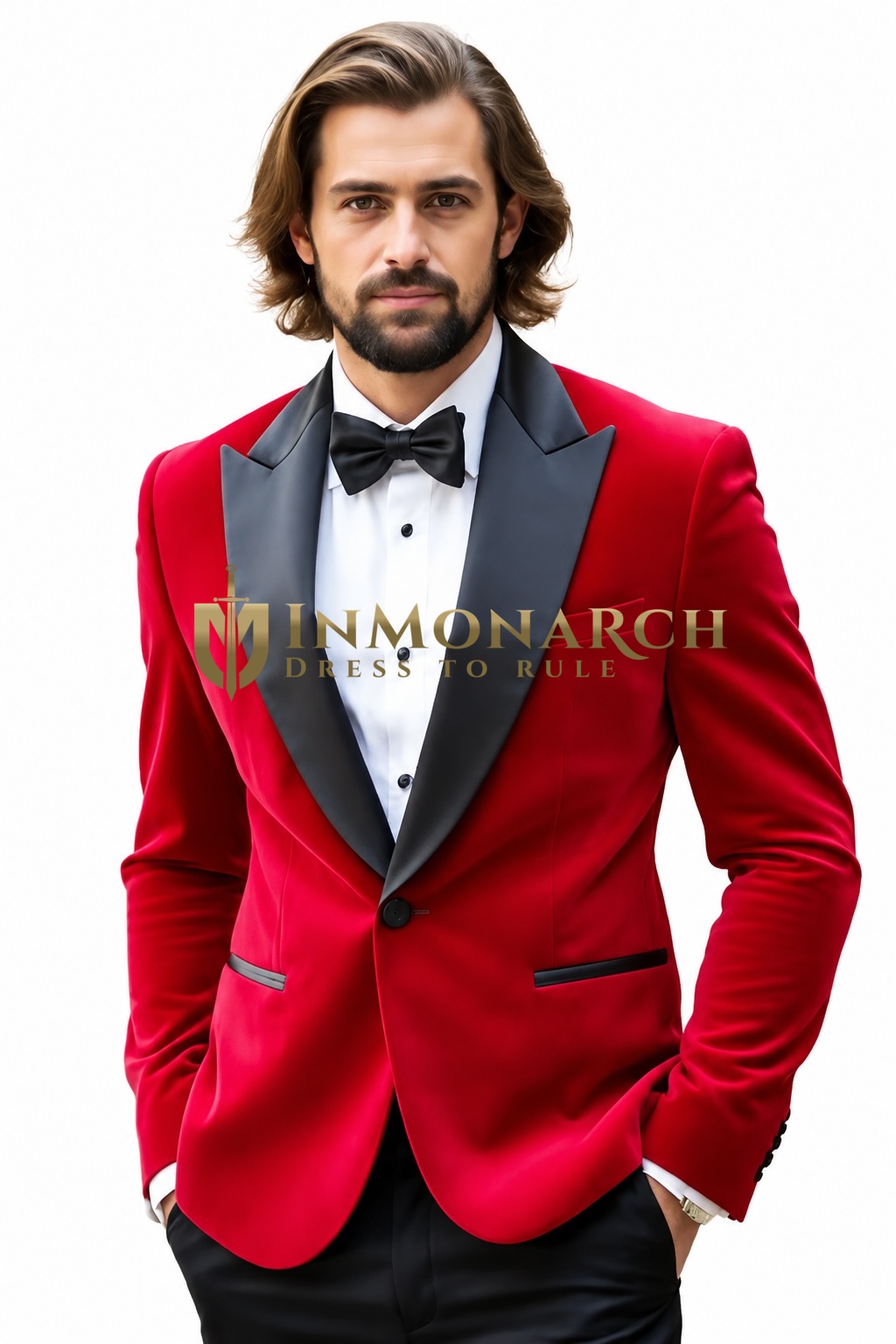  Comprar Chaqueta Tuxedo Terciopelo Rojo Bold