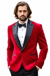  Comprar Chaqueta Tuxedo Terciopelo Rojo Bold